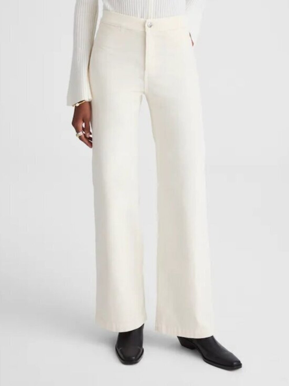 Madewell The Tall Wide-Leg Pant in Corduroy in Vintage Ivory Size 29 Tall